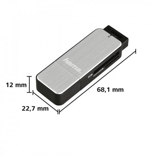 Czytnik kart SD/microSD USB 3.0 srebrny Czytnik kart SD/microSD USB 3.0 srebrny