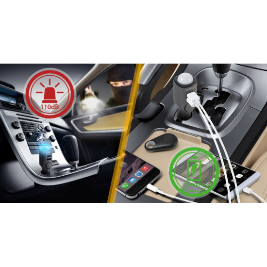 Alarm samochodowy z ładowarką USB 2 porty TX-100