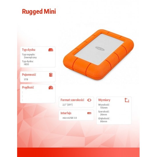 Dysk zewnętrzny Rugged 5TB USB 3.0 2,5 STJJ5000400 Dysk zewnętrzny Rugged 5TB USB 3.0 2,5 STJJ5000400