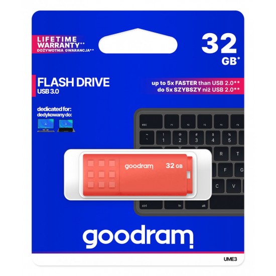 Pendrive UME3 32GB USB 3.0 Pomarańczowy