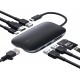 CB-C71 aluminiowy HUB USB-C | 8w1 | RJ45 Ethernet 10/100/1000Mbps | 3xUSB 3.1 | HDMI 4k@30Hz | SD i microSD | USB-C Power Delivery 100W