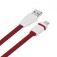 Kabel USB - USB C 1m. burgundowy, płaski 