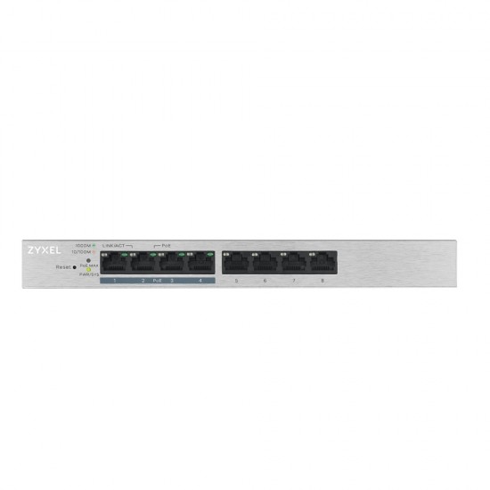Przełącznik zarządzalny GS1200-8HP 8Port PoE+ 4x60W webmanaged Switch