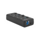 Hub USB 4 porty Mantis 2 USB 3.0 z włącznikiem + zasilacz 