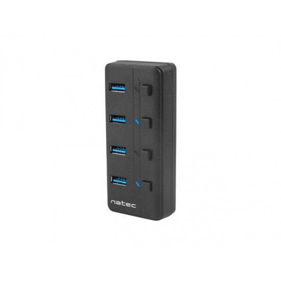 Hub USB 4 porty Mantis 2 USB 3.0 z włącznikiem + zasilacz 