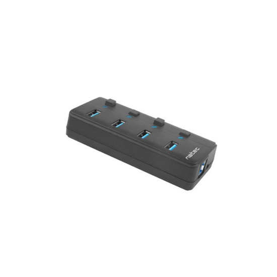 Hub USB 4 porty Mantis 2 USB 3.0 z włącznikiem + zasilacz 