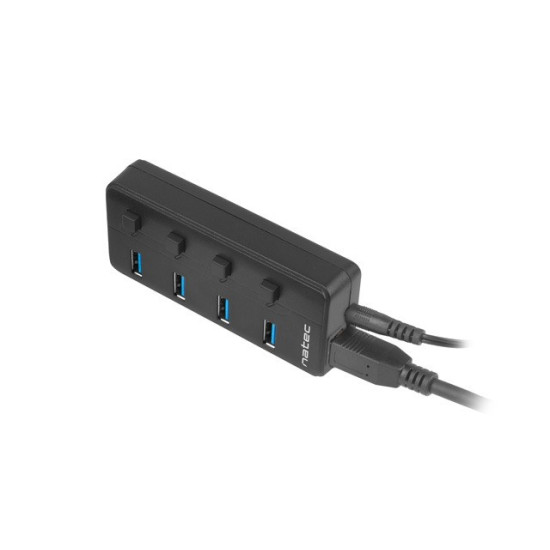 Hub USB 4 porty Mantis 2 USB 3.0 z włącznikiem + zasilacz 