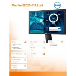 Monitor E2020H 19.5'  LED TN (1600x900) /16:9/VGA/DP 1.2/3Y PPG