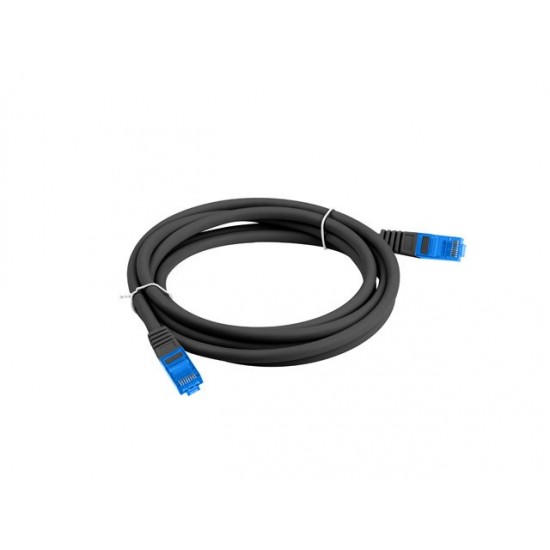 Patchcord kat.6a S/FTP CCA 3.0m Czarny 