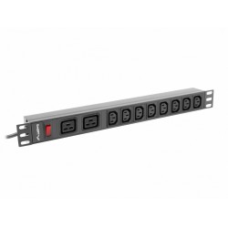 Listwa zasilająca Rack PDU 19 cali 1U 16A 2X C19 8X IEC C13 