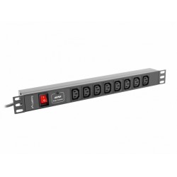 Listwa zasilająca Rack PDU 19 cali 1U 16A 8X IEC C13 2M Czarna 