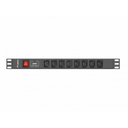 Listwa zasilająca Rack PDU 19 cali 1U 16A 8X IEC C13 2M Czarna 