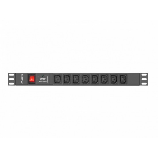 Listwa zasilająca Rack PDU 19 cali 1U 16A 8X IEC C13 2M Czarna 