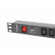 Listwa zasilająca Rack PDU 19 cali 1U 16A 8X IEC C13 2M Czarna 
