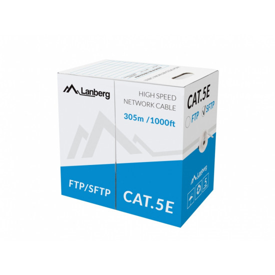 Kabel SFTP kat.5e 305m drut CU LCS5-11CU-0305-S Szary