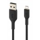 Kabel Braided USB- Lightning 15cm czarny