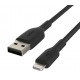 Kabel Braided USB- Lightning 15cm czarny