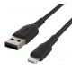 Kabel Braided USB- Lightning 1m czarny