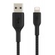 Kabel Braided USB- Lightning 2m czarne