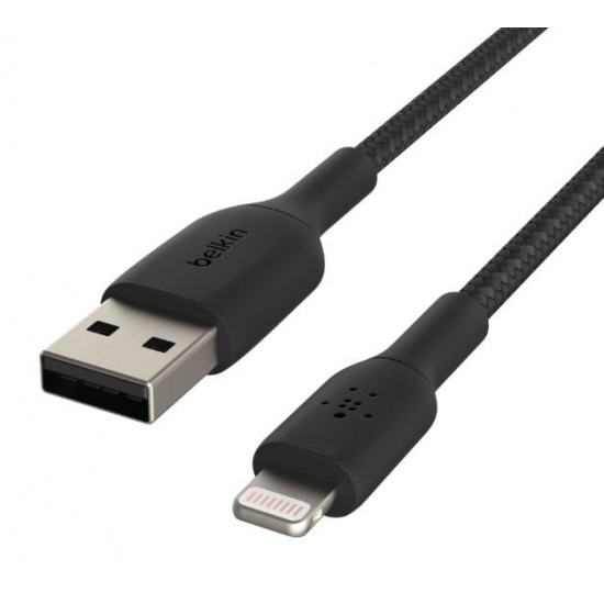 Kabel Braided USB- Lightning 2m czarne