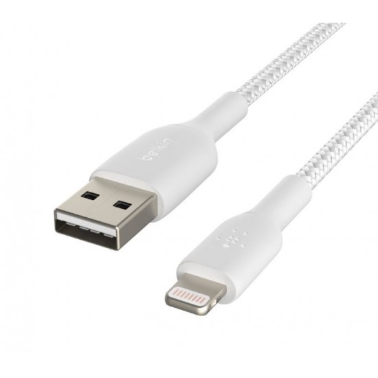 Kabel Braided USB- Lightning 2m biały