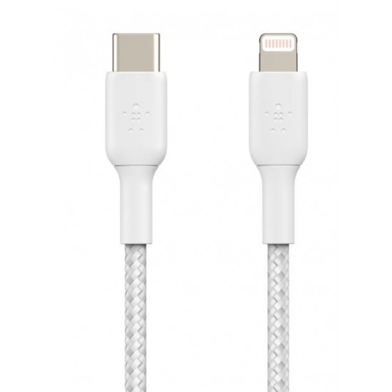 Kabel Braided USB-C Lightning 1m biały