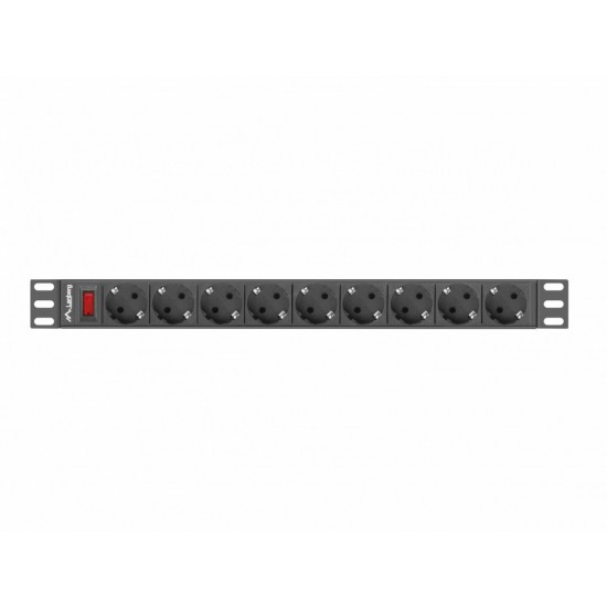 Listwa zasilająca Rack PDU 19 cali 1U 16A 9xSchuko 3m Czarna