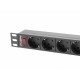 Listwa zasilająca Rack PDU 19 cali 1U 16A 9xSchuko 3m Czarna