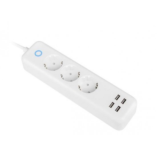 Listwa przedłużacz SMART HOME WIFI 1.7M 3X SCHUKO 10A 4XUSB 2.1A 