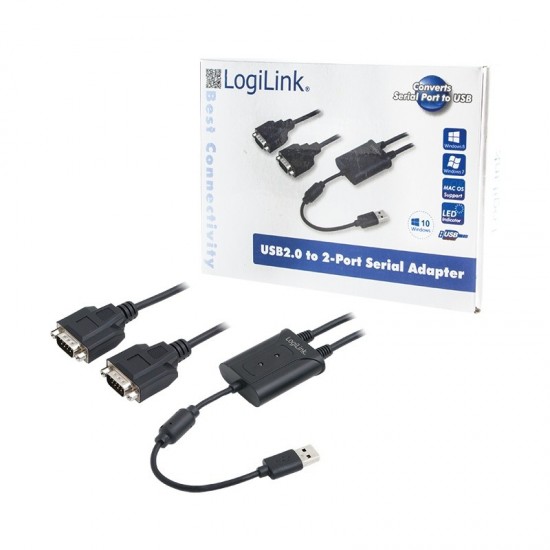 Adapter USB 2.0 do 2x port szeregowy 