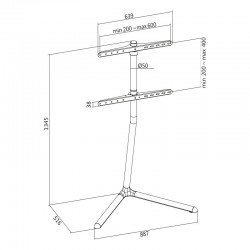 Stojak pod telewizor z podstawą V Czarny 