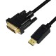 Kabel DisplayPort 1.2 do DVI 24+1, 1m, Czarny 