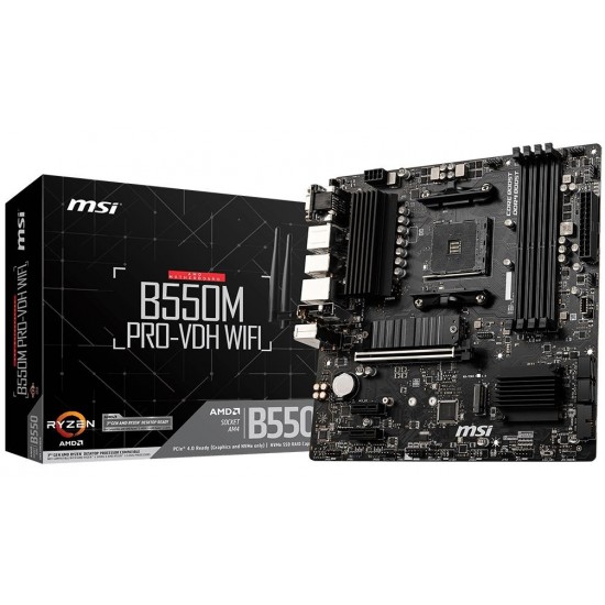 Płyta główna B550M PRO-VDH WIFI AM4 4DDR4 HDMI/DP/VGA M.2 mATX Płyta główna B550M PRO-VDH WIFI AM4 4DDR4 HDMI/DP/VGA M.2 mATX