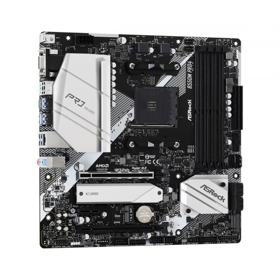 Płyta główna B550M Pro4 AM4 4DDR4 HDMI/DP/D-SUB M.2 mATX 