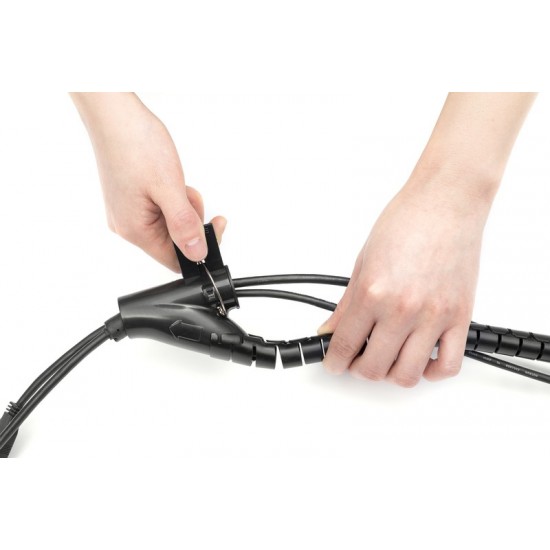 Maskownica organizer do okablowania (kręgosłup) rogulowana elastyczna 5m czarna