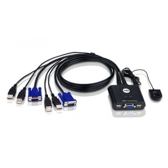 2-portowy przełącznik-przewód 2-Port USB VGA Cable Switch w Rem. Port Selec 