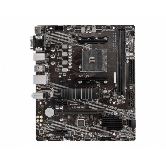 Płyta główna A520M PRO AM4 2DDR4 DP/VGA/HDMI USB 3.2 mATX Płyta główna A520M PRO AM4 2DDR4 DP/VGA/HDMI USB 3.2 mATX