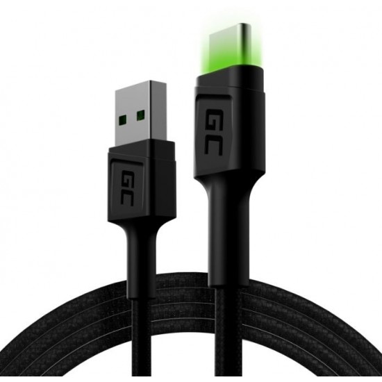 Kabel GCRay USB - USB-C 120cm, podświetlenie LED 