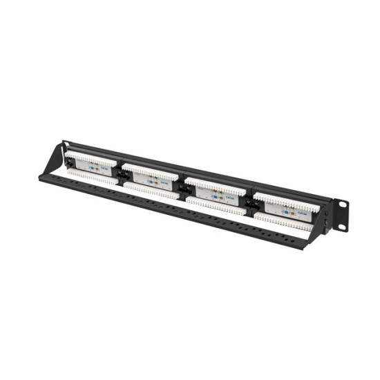 Patchpanel 24 port 1U KAT6A PPUA-1024-B Czarny 