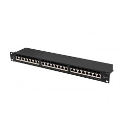 Patchpanel 24 port 1U KAT6A EK. PPSA-1024-B Czarny