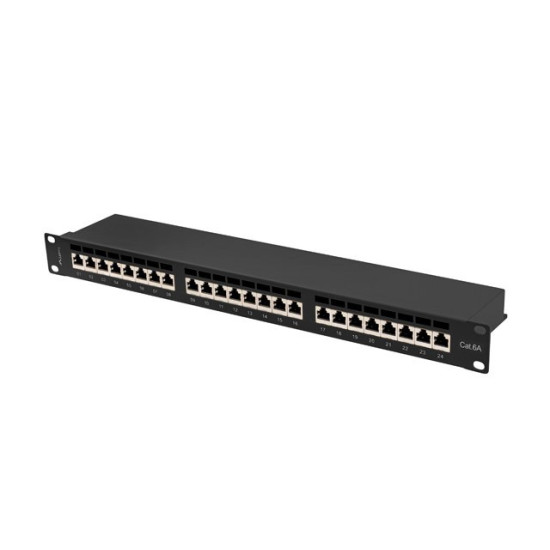 Patchpanel 24 port 1U KAT6A EK. PPSA-1024-B Czarny