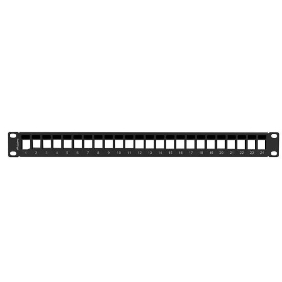 Patch panel pusty 24 porty 1U 19 cali czarny do modułów keystone 
