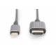 Kabel adapter HDMI 4K 30Hz na USB Typ C 3.1 metalowa obudowa HQ czarny 1.8m