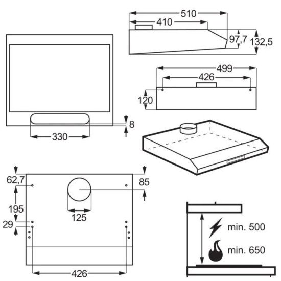 Okap podszafkowy LFU215X