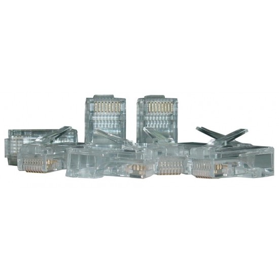 Wtyk RJ45 kat.6 uniwersalny drut/linka 8P8C 100szt