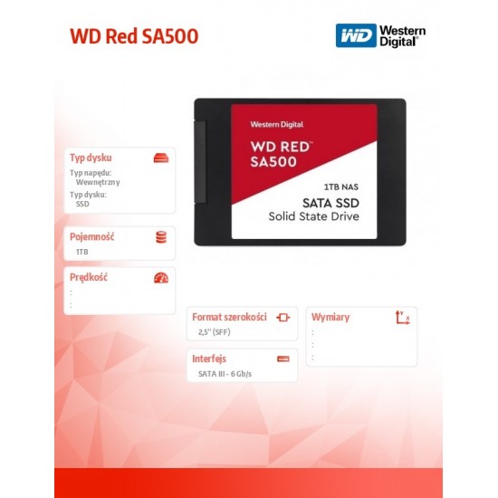 Dysk SSD Red 1TB SATA 2,5 WDS100T1R0A Dysk SSD Red 1TB SATA 2,5 WDS100T1R0A