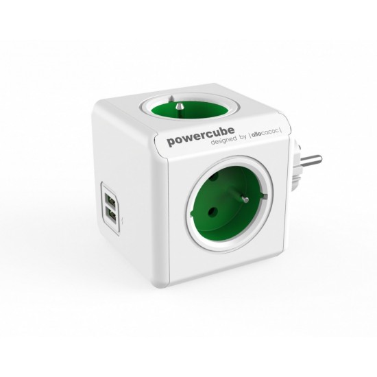 Rozgałęziacz PowerCube Original USB 2202GN/FROUPC Zielony