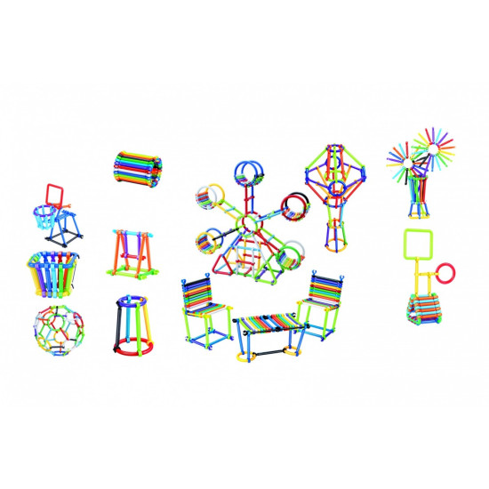 Klocki Patyczki 360 elementów w pudełku