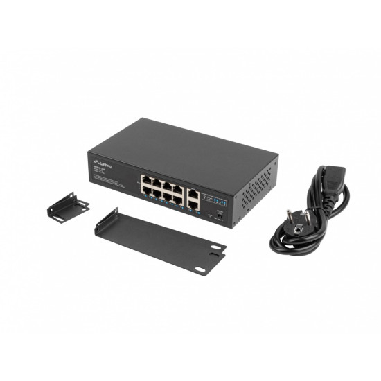 Swich 8X100MB  POE+/2X 1GB rack RSFE-8P-2GE-120 