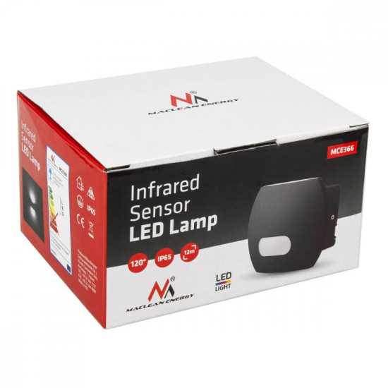 Ścienna lampa LED z czujnikim PIR MCE366 